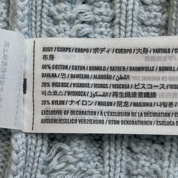 Abercrombie & Fitch Cable Knit Sweater Vest in Light Blue – Size M - Picture 4 of 6